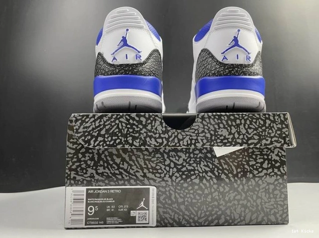 1st Kicks Shoes CT8532-145 Blue Racer 3 Jordan Air 0712